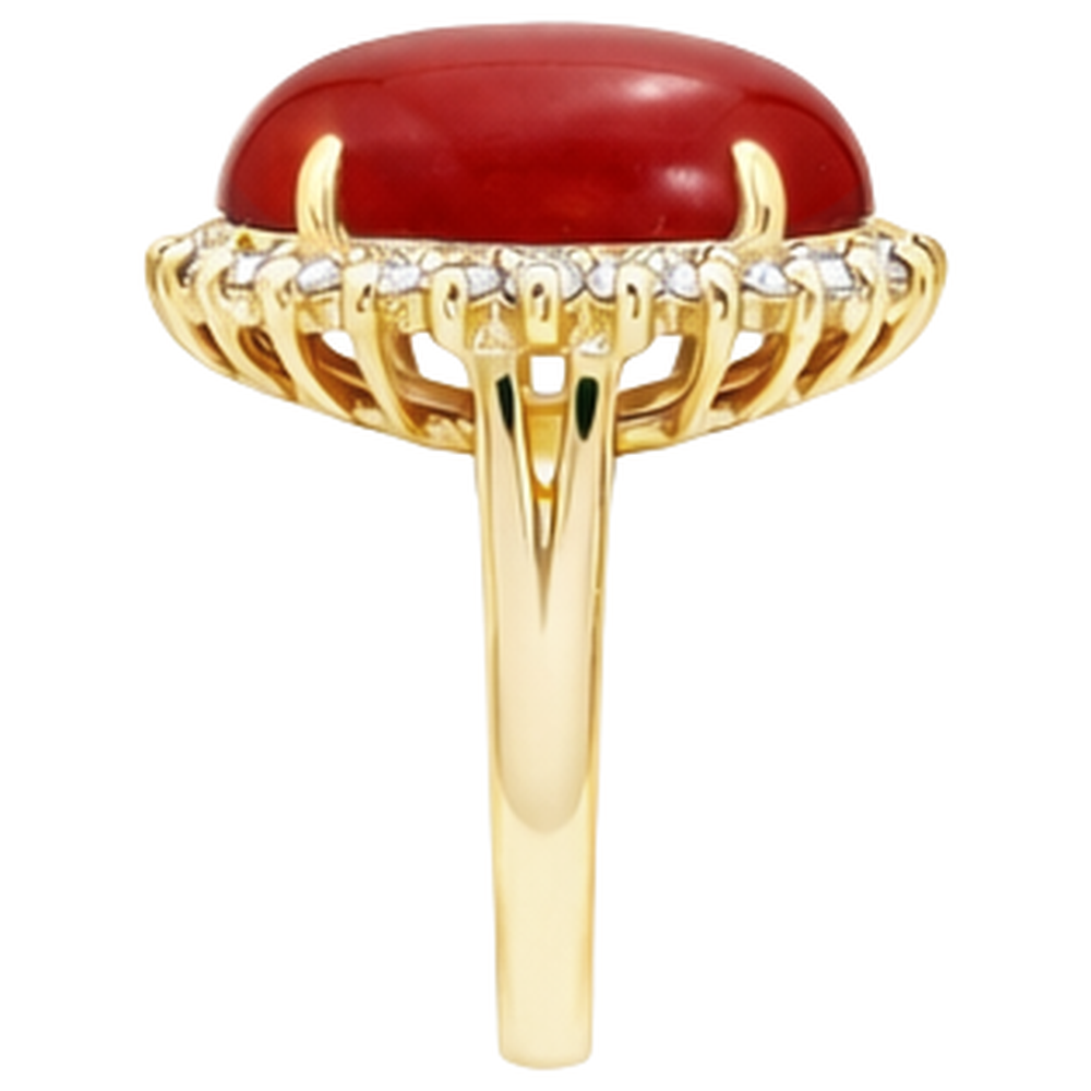 echter oval diamant 13.25Karat ring Profilansicht