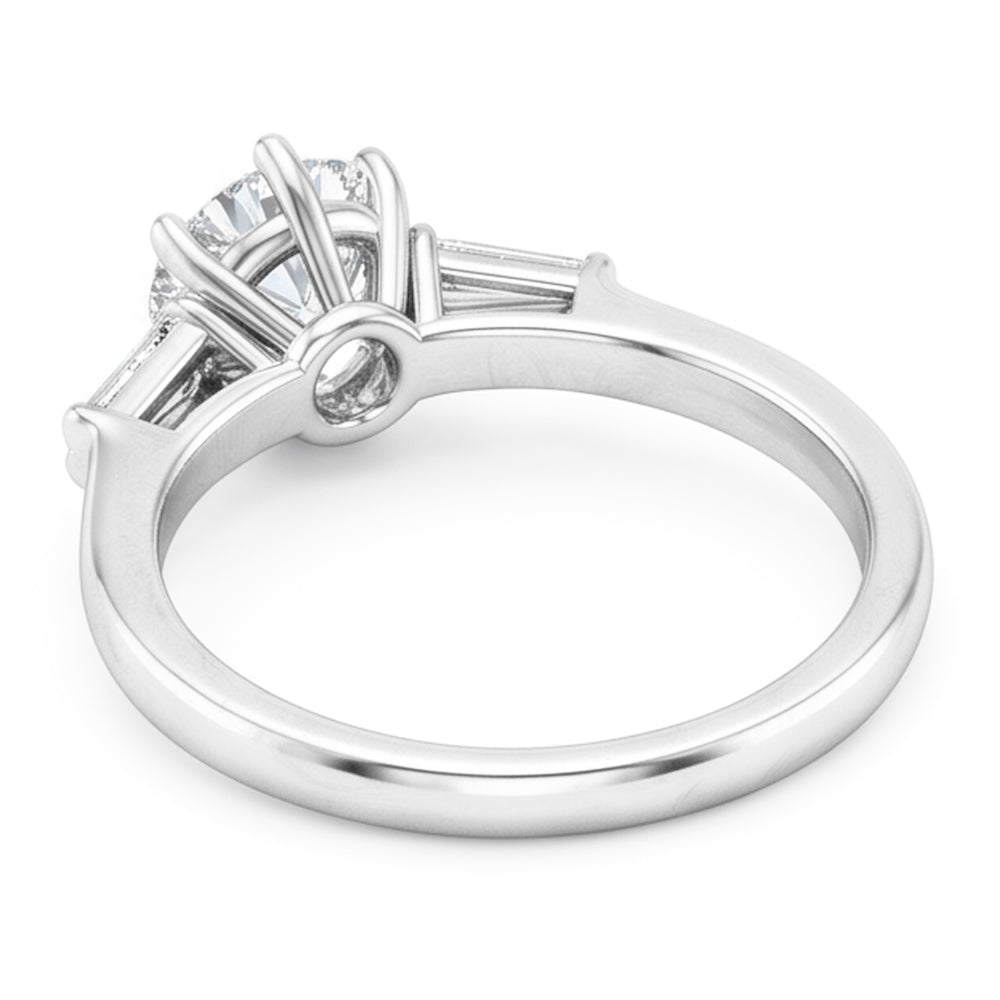 14 Karat Weißgold Brillant Drei-Stein-Ring – 2-Karat Old Mine Cut