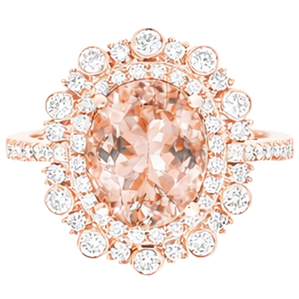 echter oval morganit 14.75Karat ring Seitenansicht
