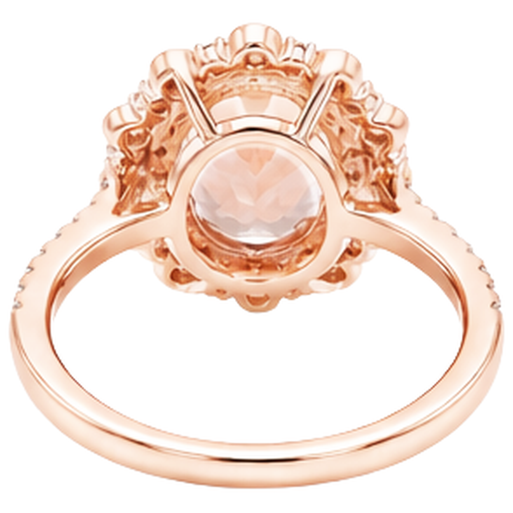 echter oval morganit 14.75Karat ring mit Diamantbesatz