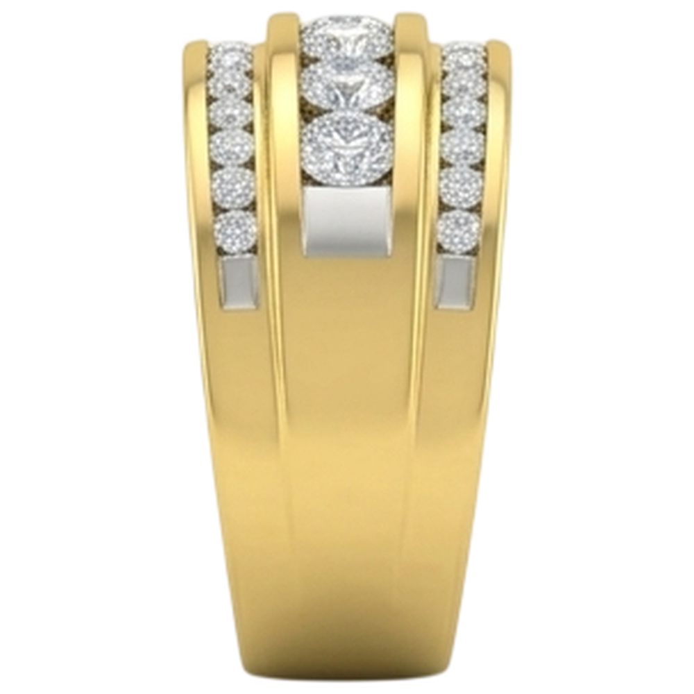 14K Gelbgold 2 Kt Herren Natürliche Diamantring Schmuck Neu