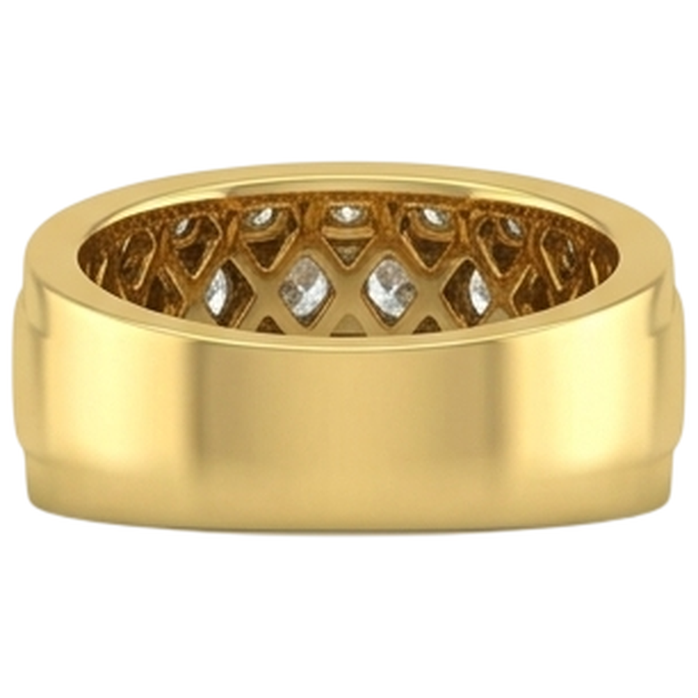 14K Gelbgold 2 Kt Herren Natürliche Diamantring Schmuck Neu