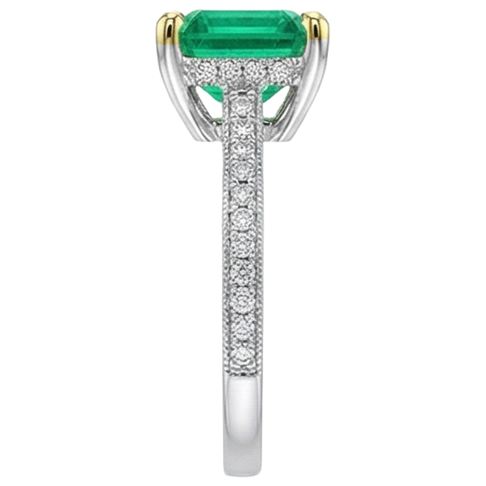 Brillanter Farbstein-Ring 2 Karat – Profilansicht