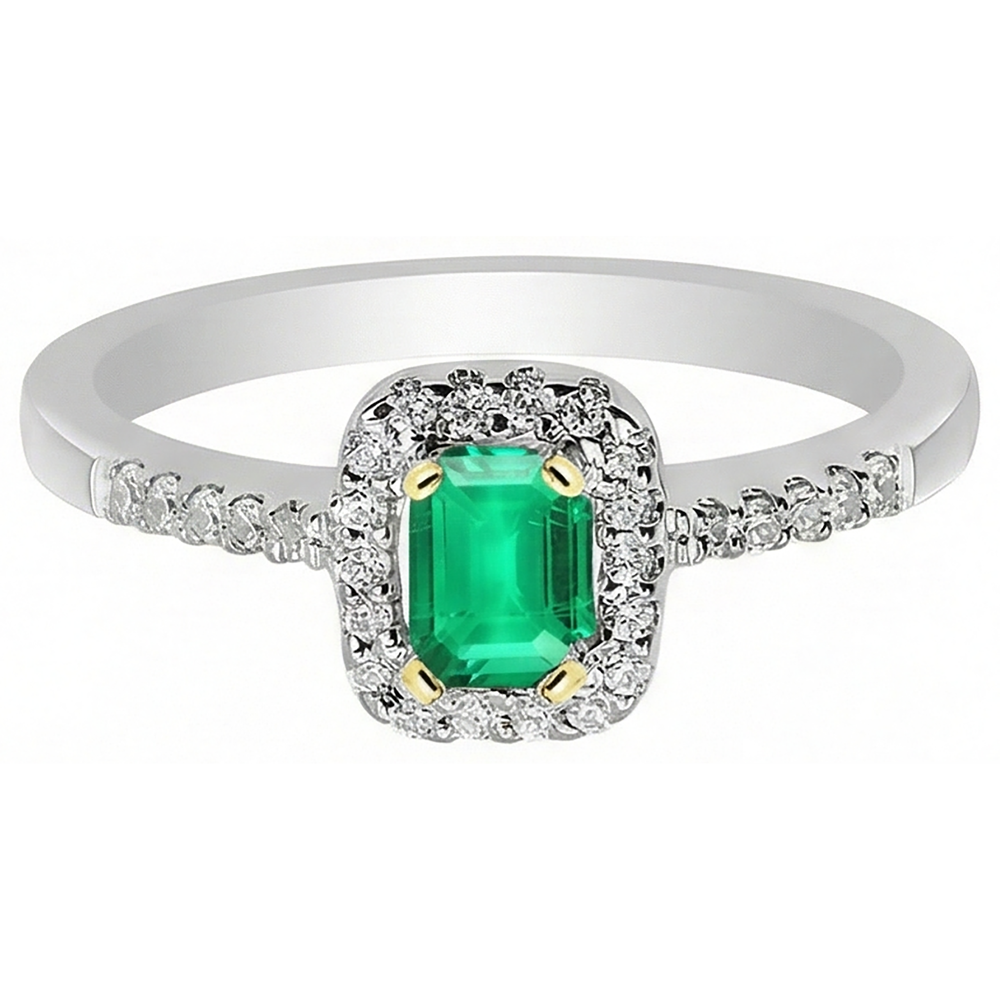 Exquisiter Edler Smaragd Farbstein-Ring 1 Karat – Seitenansicht