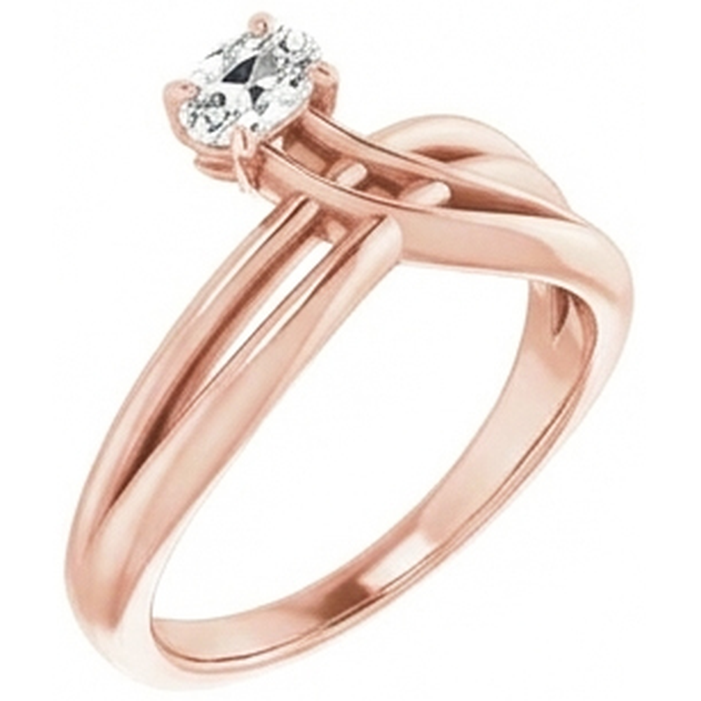 14K Gold Oval Solitaire Ring Alter europäischer Natürlicher Diamant ( nicht im Labor gezüchtet ) 2 Karat Schmuck
