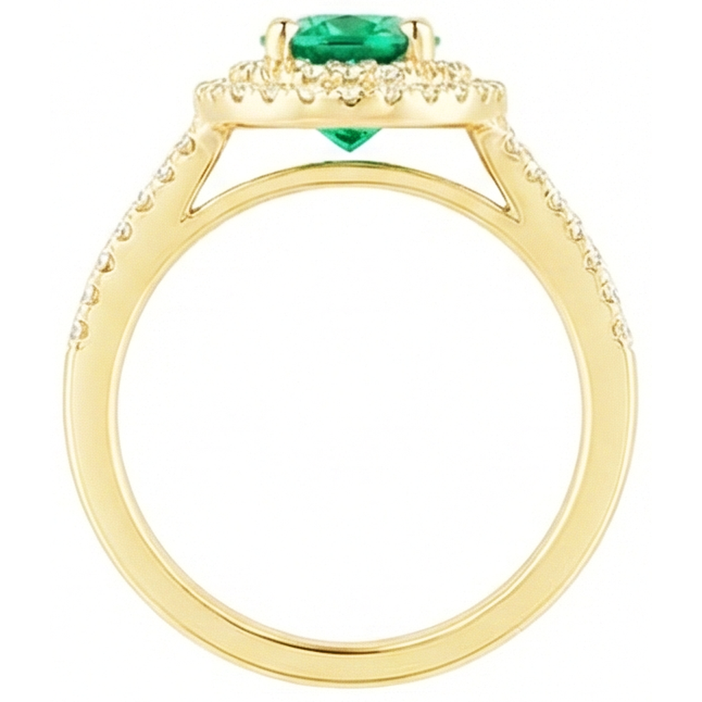 echter oval smaragd 6Karat ring mit Diamantbesatz