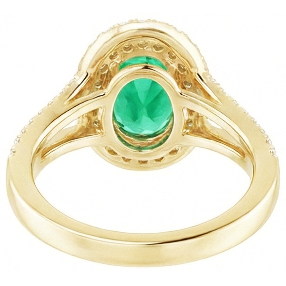 echter oval smaragd 6Karat ring Band Detail