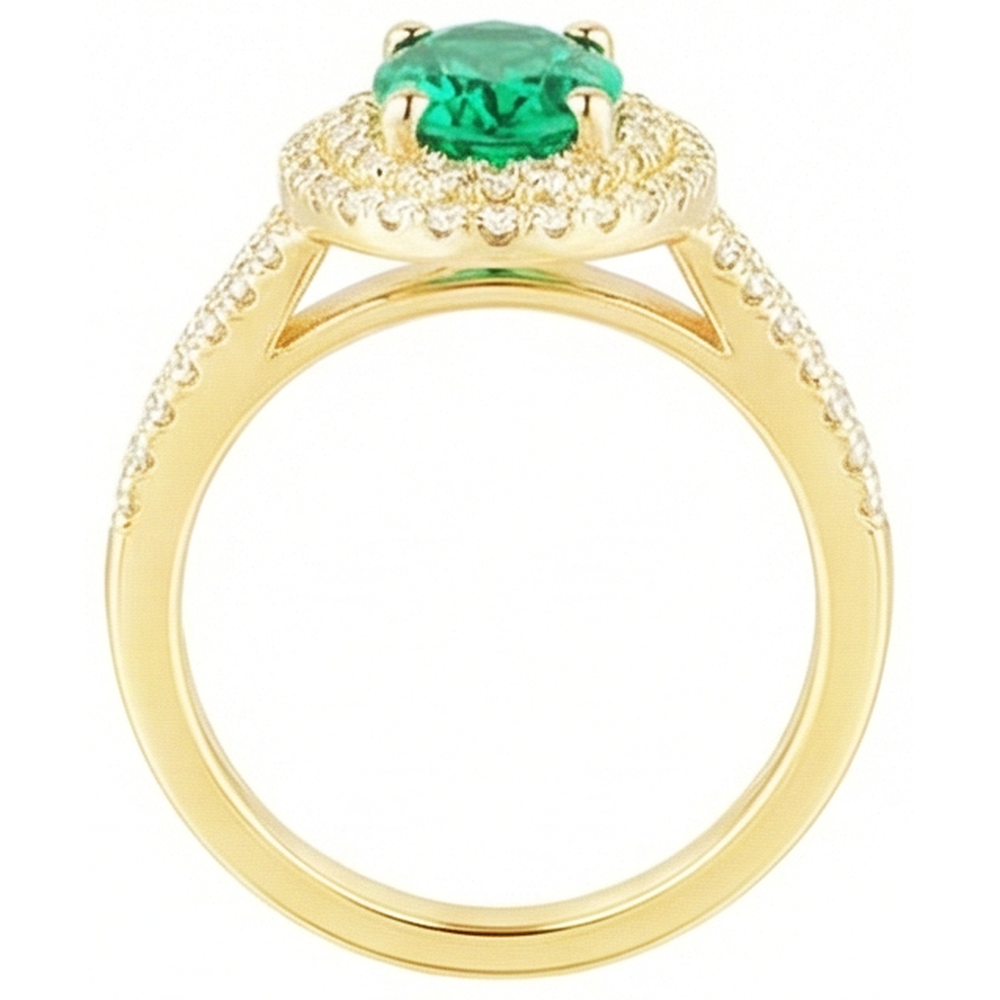 echter oval smaragd 6Karat ring Draufsicht