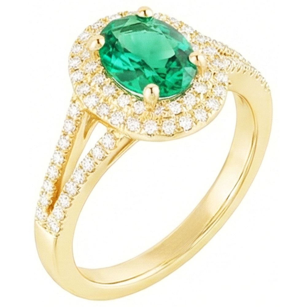 echter oval smaragd 6Karat ring Seitenansicht