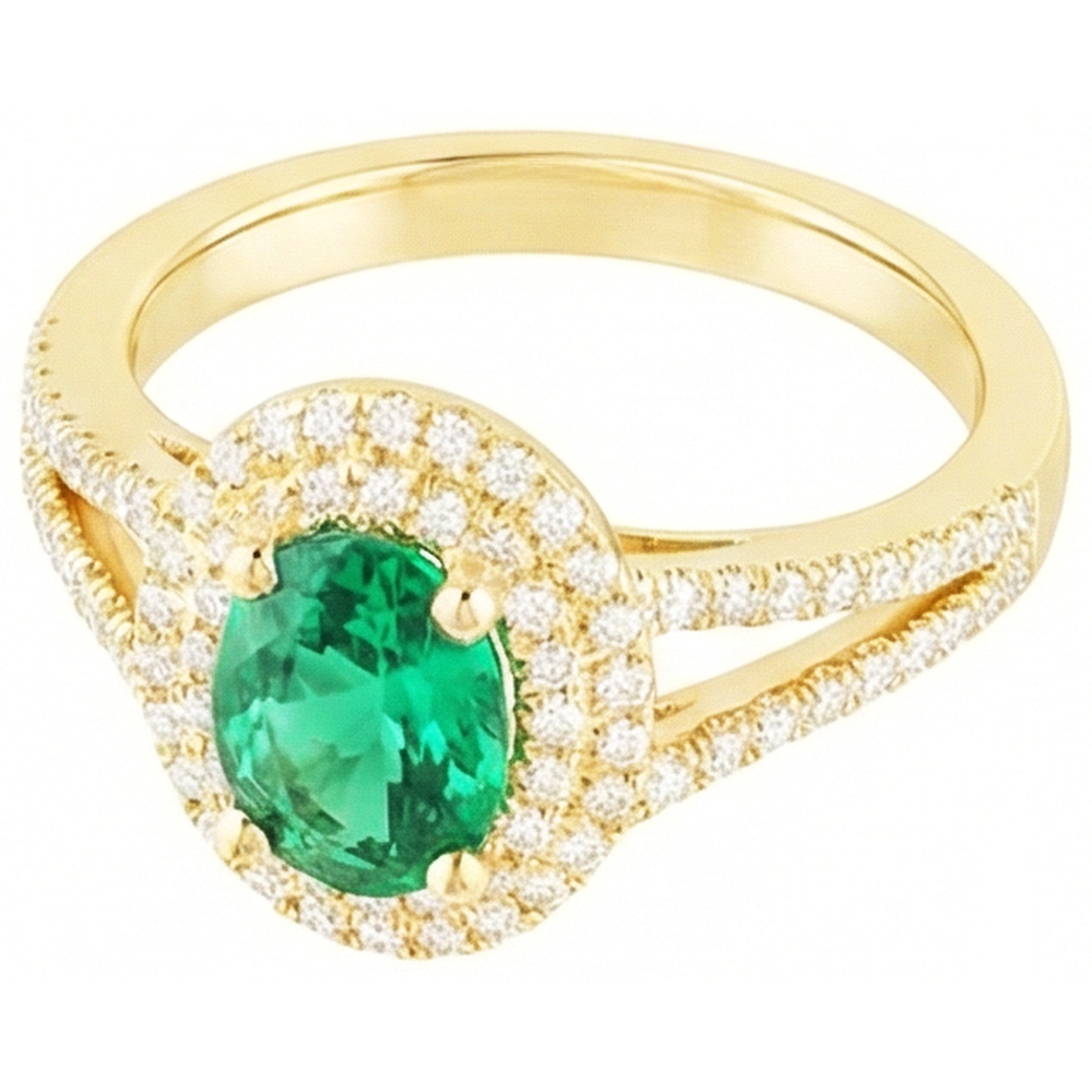 echter oval smaragd 6Karat ring Detailansicht