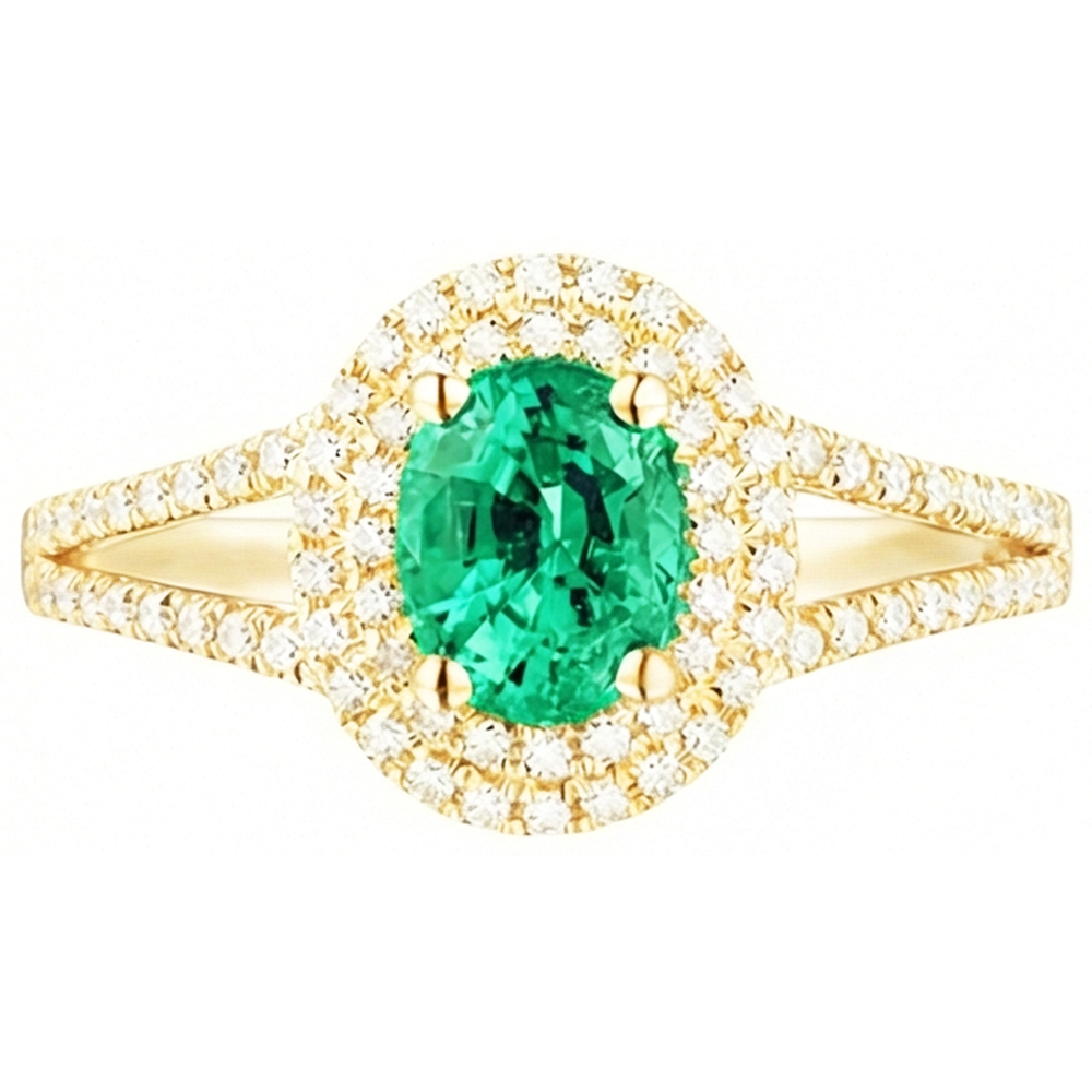 echter oval smaragd 6Karat ring Profilansicht