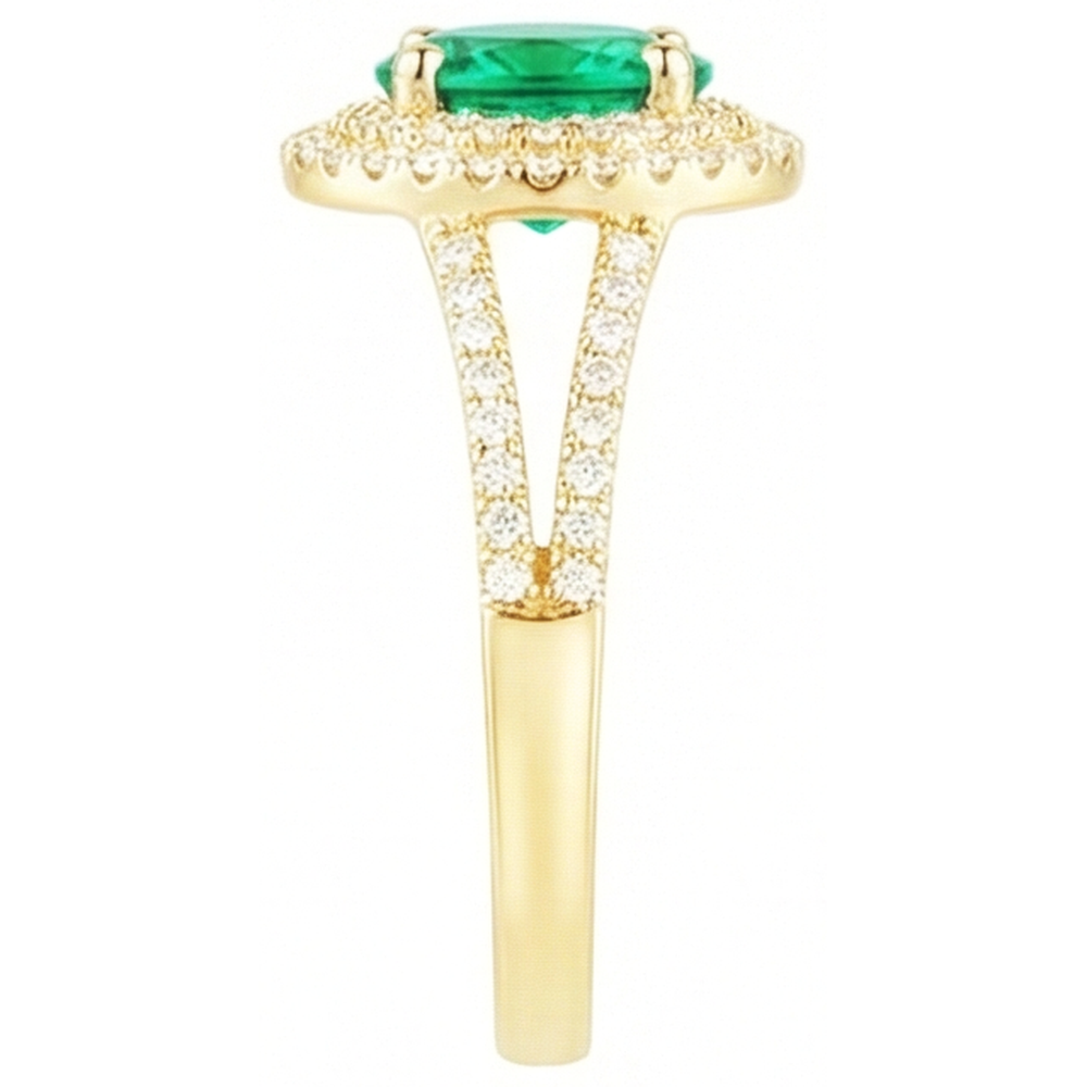 echter oval smaragd 6Karat ring auf Weiß