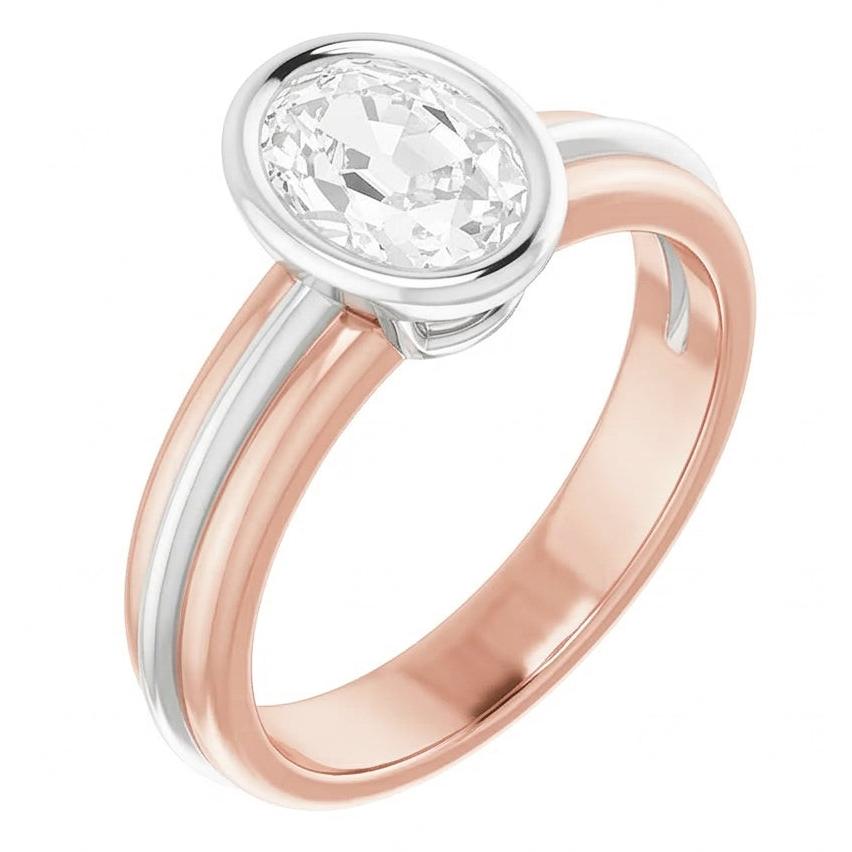 echter oval diamant 3Karat ring Seitenansicht