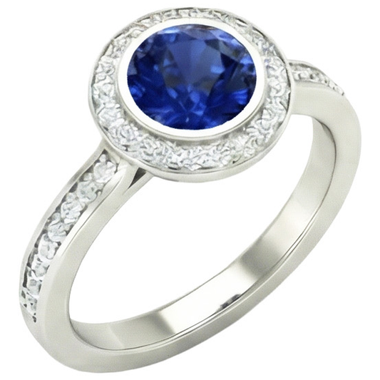echter round diamant 3.42Karat ring Vorderansicht