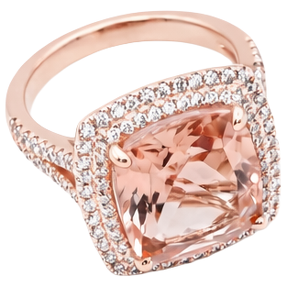 echter round morganit 10.25Karat ring Detailansicht