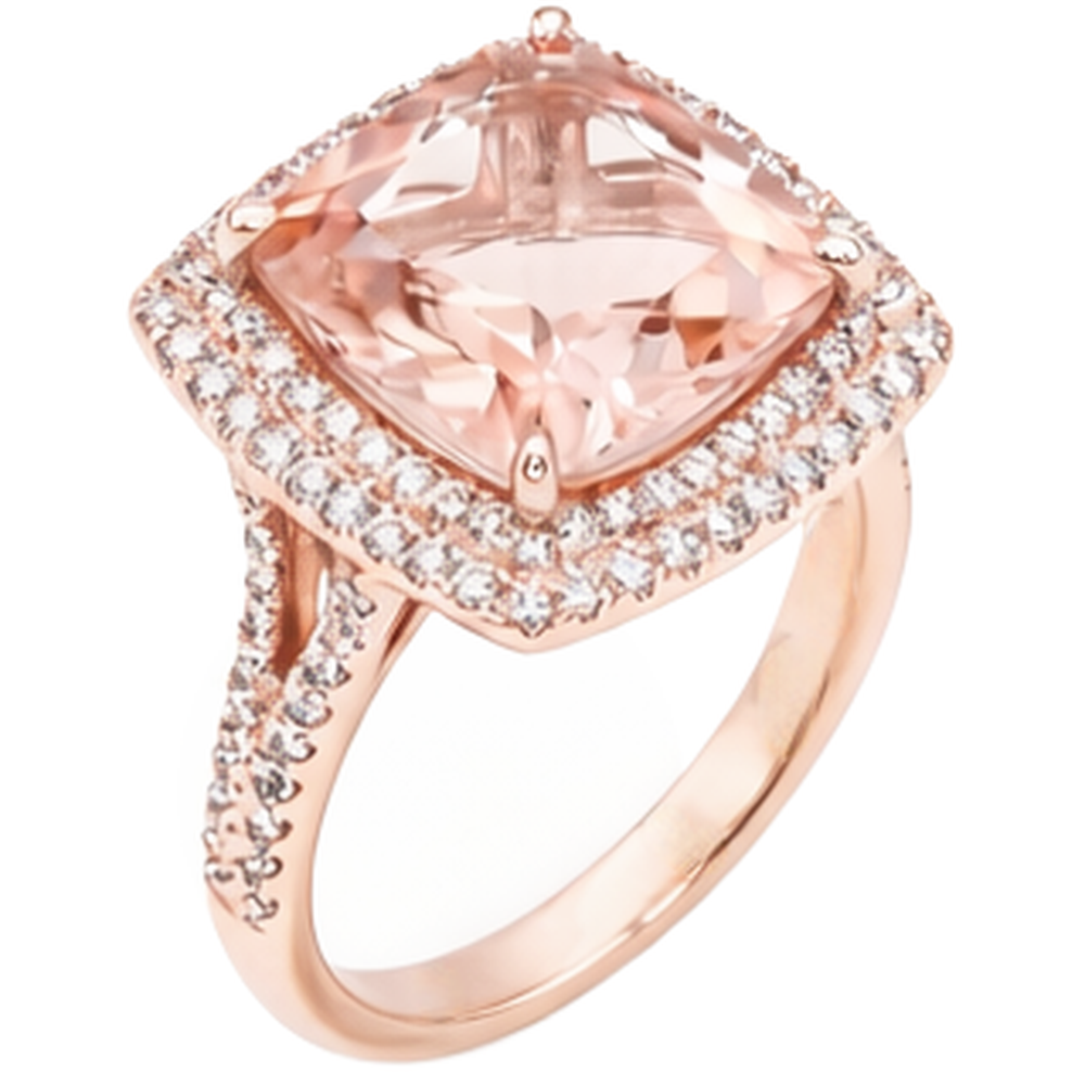 echter round morganit 10.25Karat ring Draufsicht