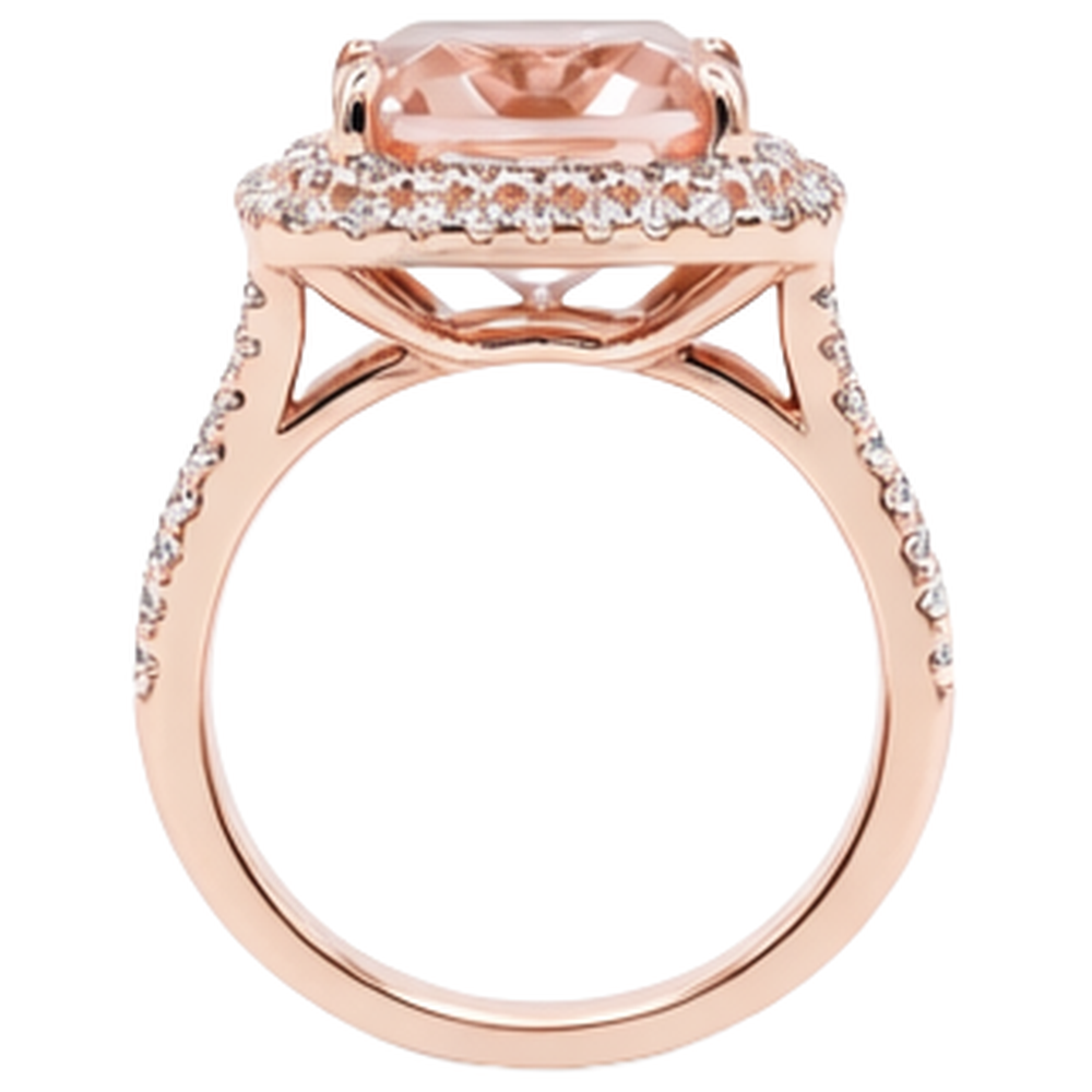 echter round morganit 10.25Karat ring auf Weiß