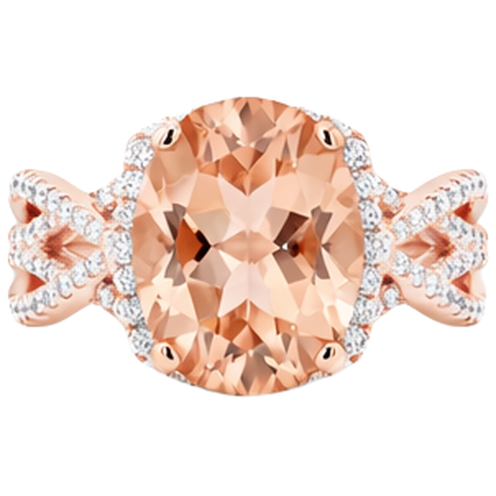 14K Roségold 11,50 ct. Morganit mit Diamanten Jubiläumsring