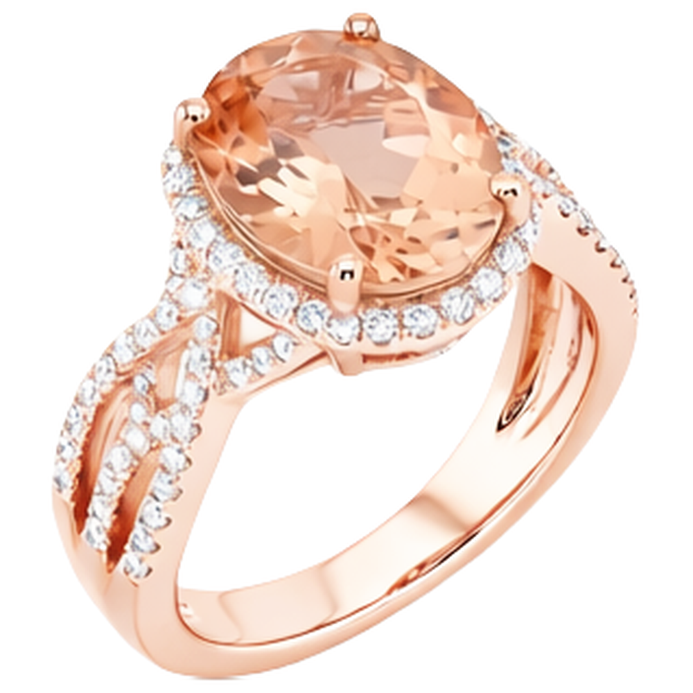 14K Roségold 11,50 ct. Morganit mit Diamanten Jubiläumsring