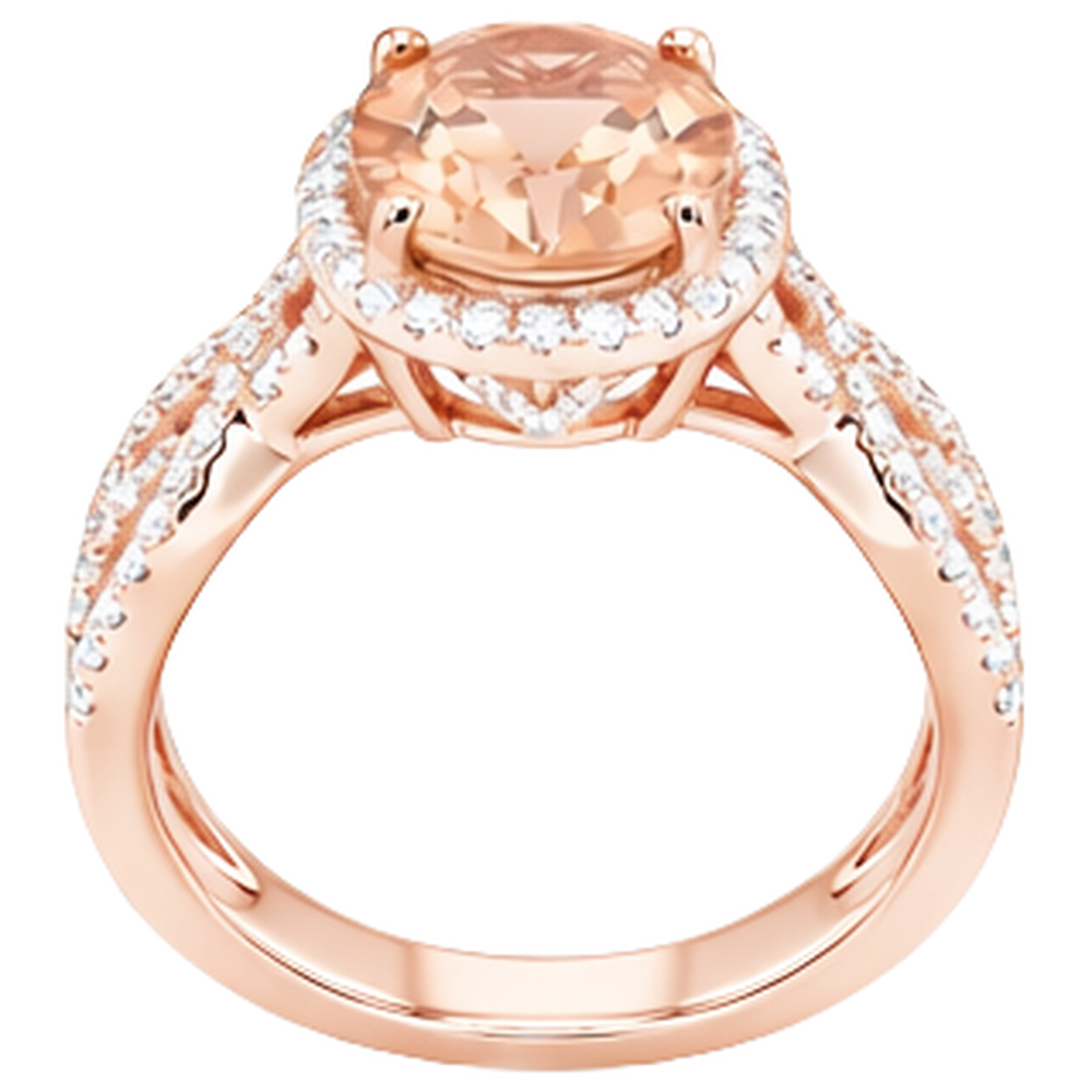 14K Roségold 11,50 ct. Morganit mit Diamanten Jubiläumsring