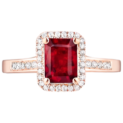 Echter Rubin Ring 5 Karat - 14K Roségold