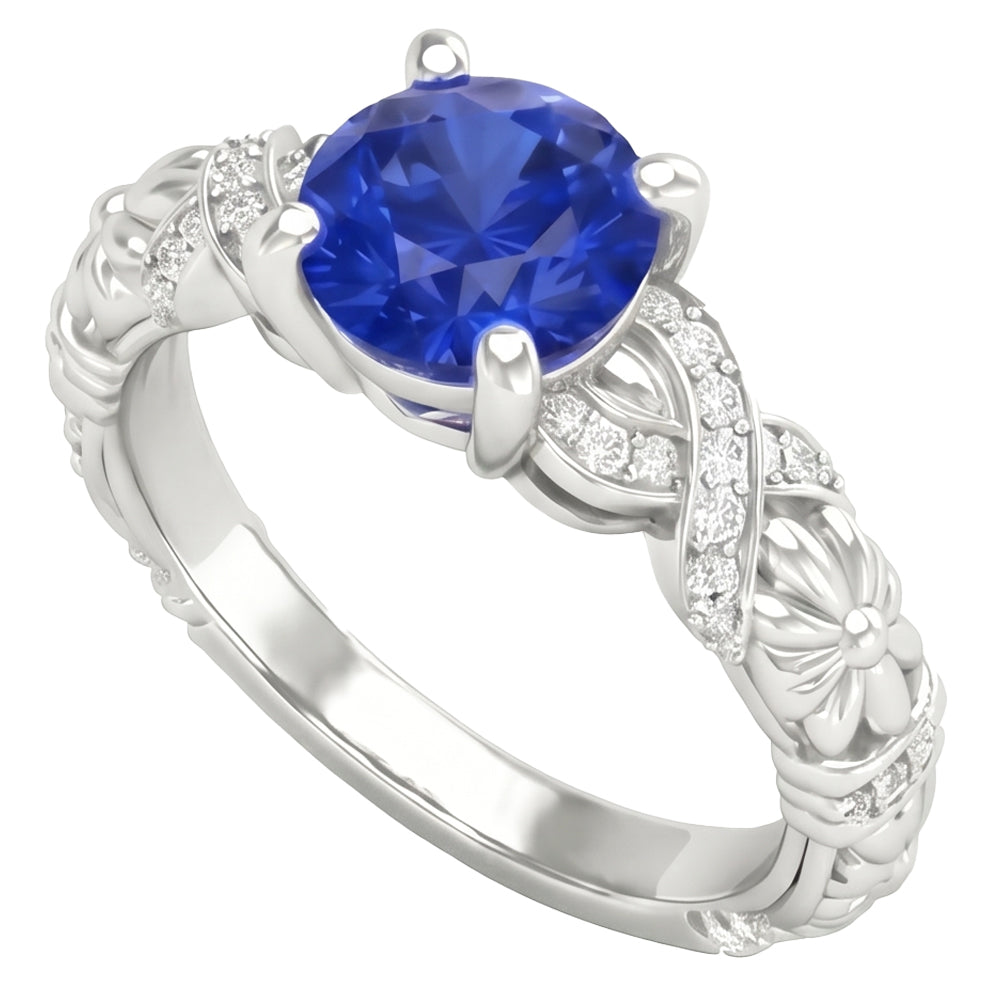 echter round diamant 1.90Karat ring Seitenansicht