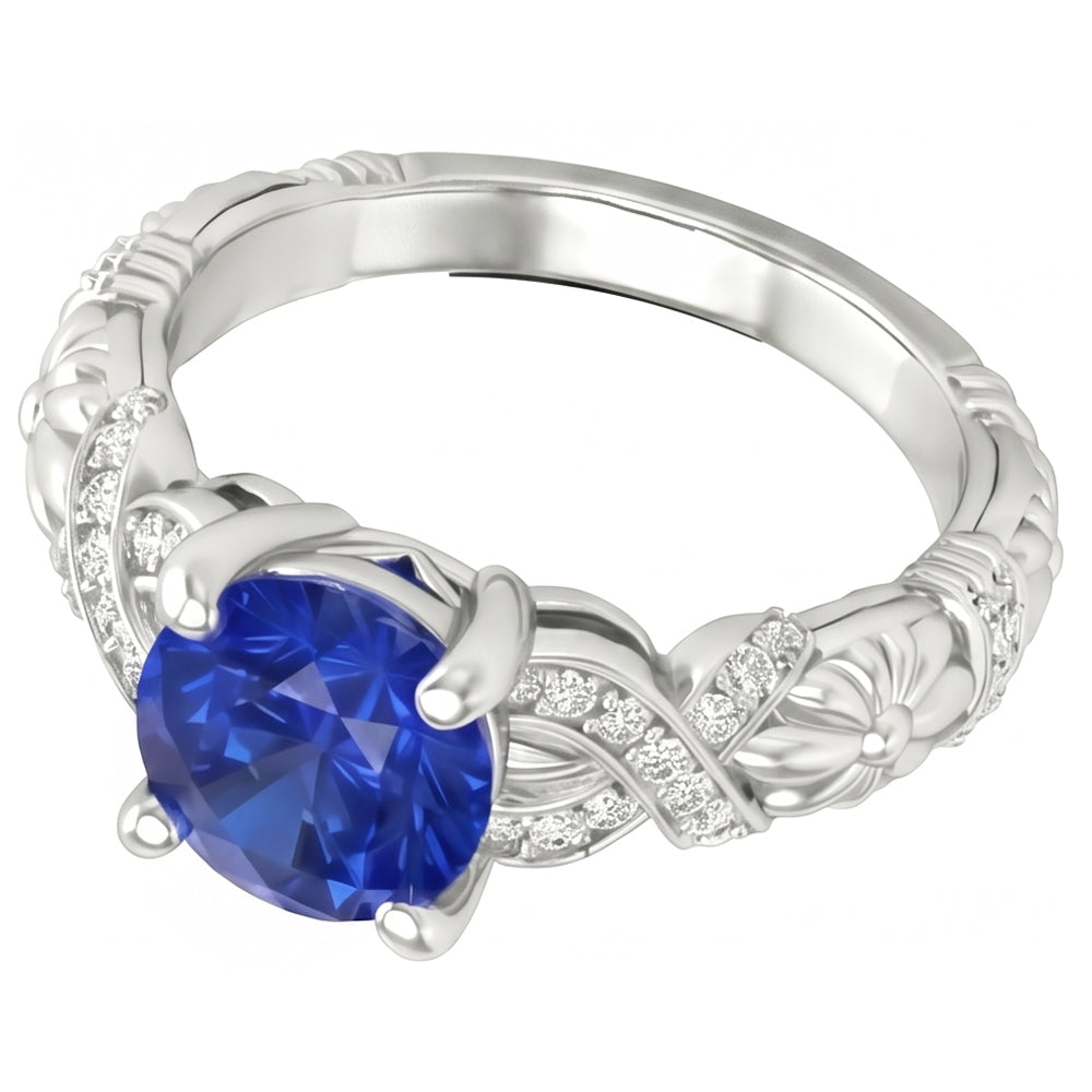 echter round diamant 1.90Karat ring Draufsicht
