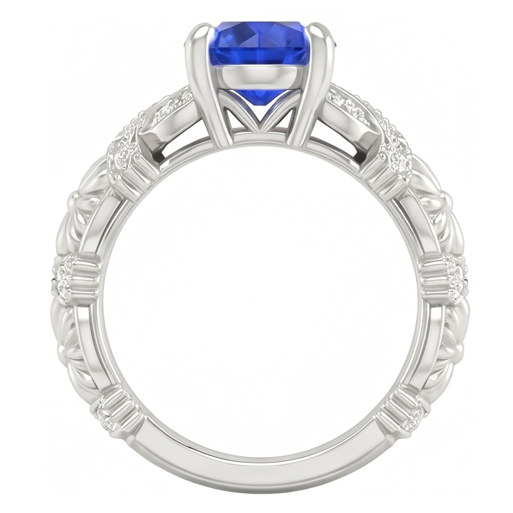 echter round diamant 1.90Karat ring Profilansicht