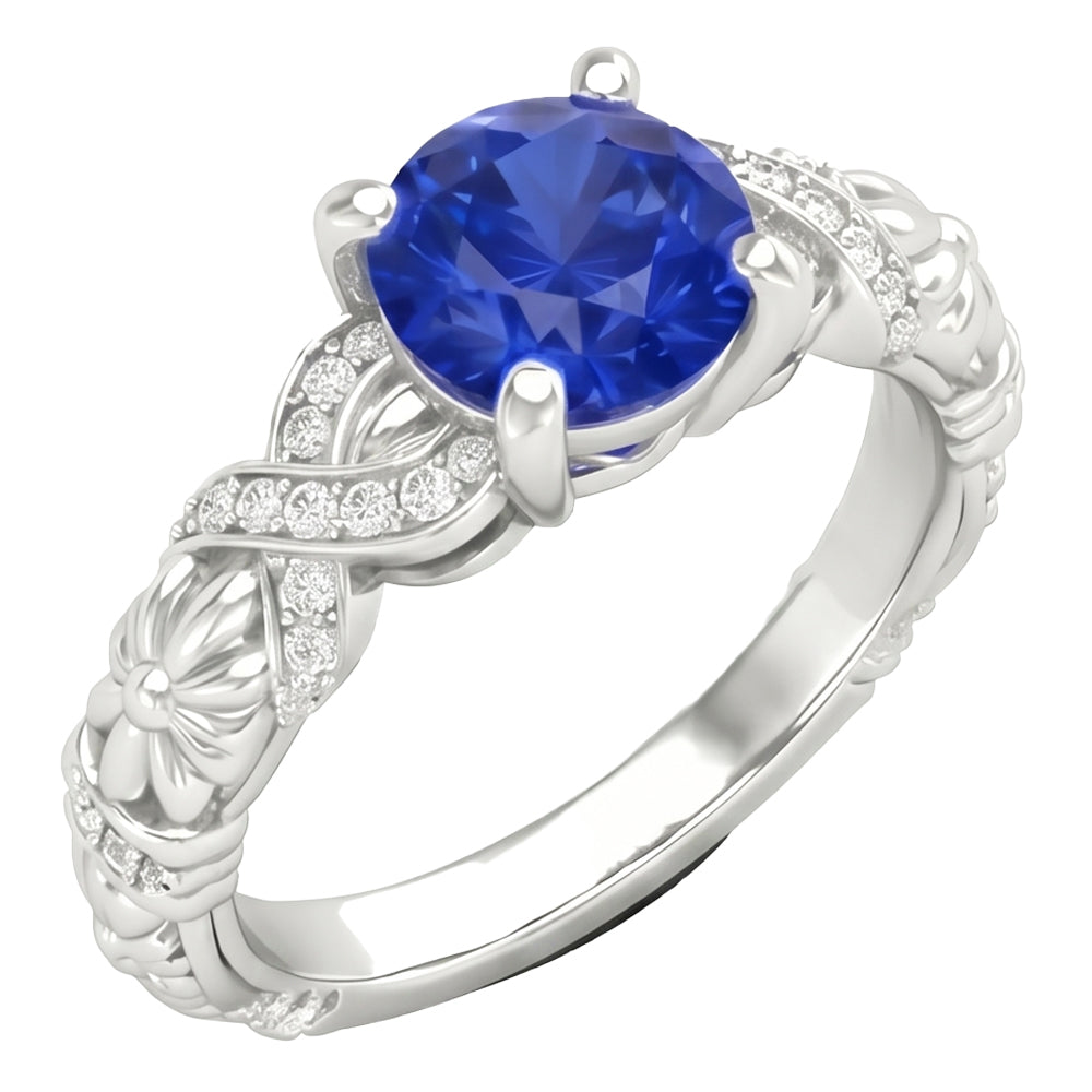 echter round diamant 1.90Karat ring Vorderansicht