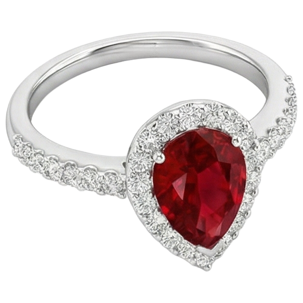 echter round rubin 3.80Karat ring Seitenansicht