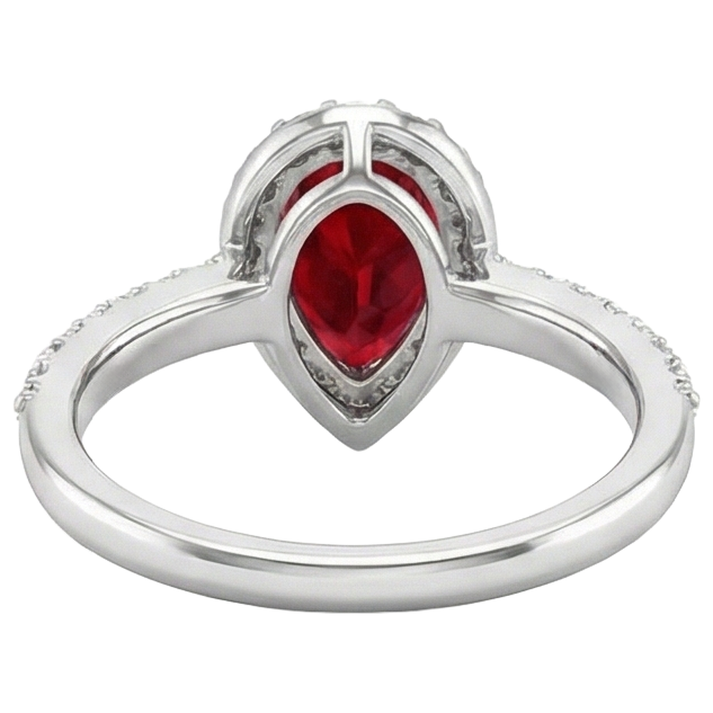 echter round rubin 3.80Karat ring auf Weiß