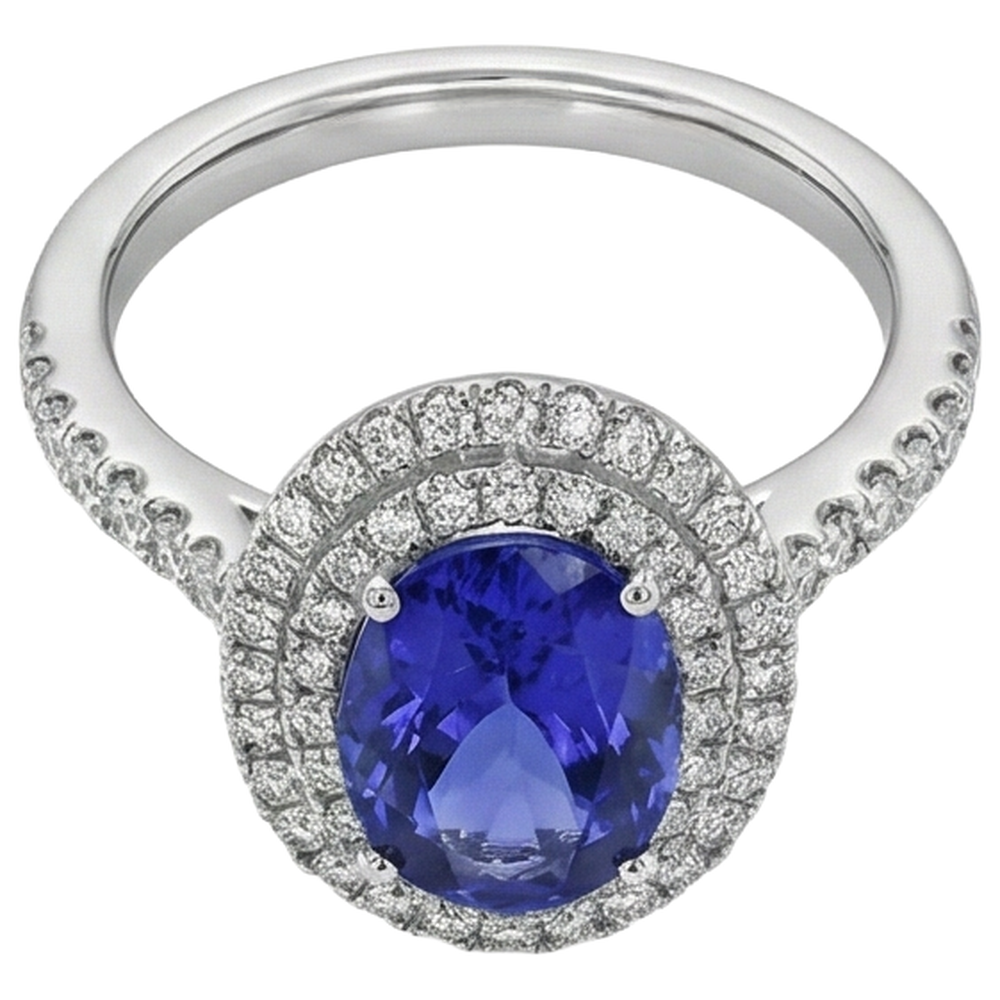 echter oval tansanit 7.25Karat ring Detailansicht