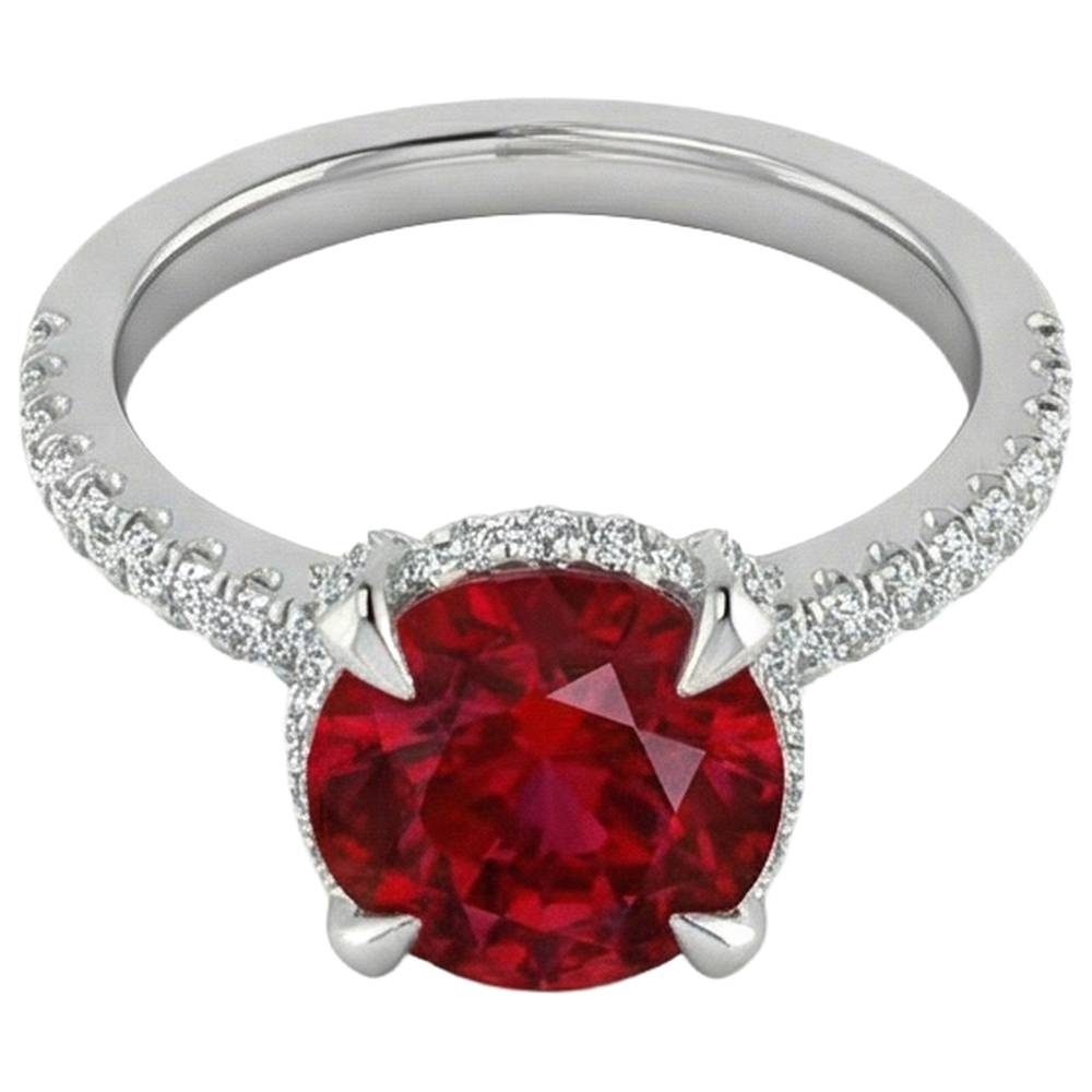 echter oval rubin 3.80Karat ring Seitenansicht