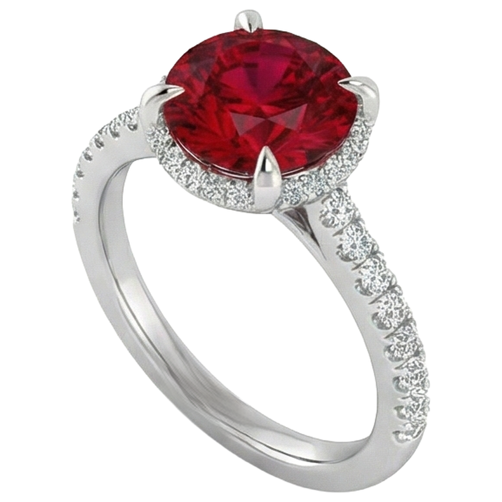 echter oval rubin 3.80Karat ring Detailansicht