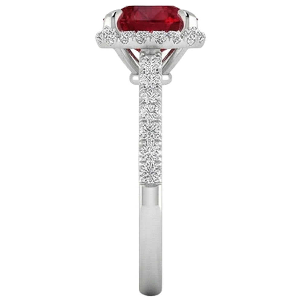 echter oval rubin 3.80Karat ring Profilansicht