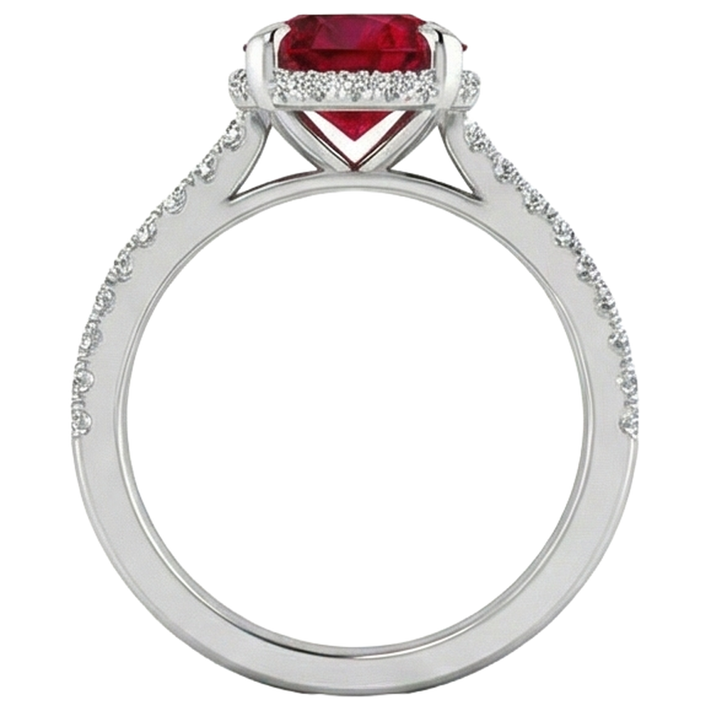 echter oval rubin 3.80Karat ring auf Weiß