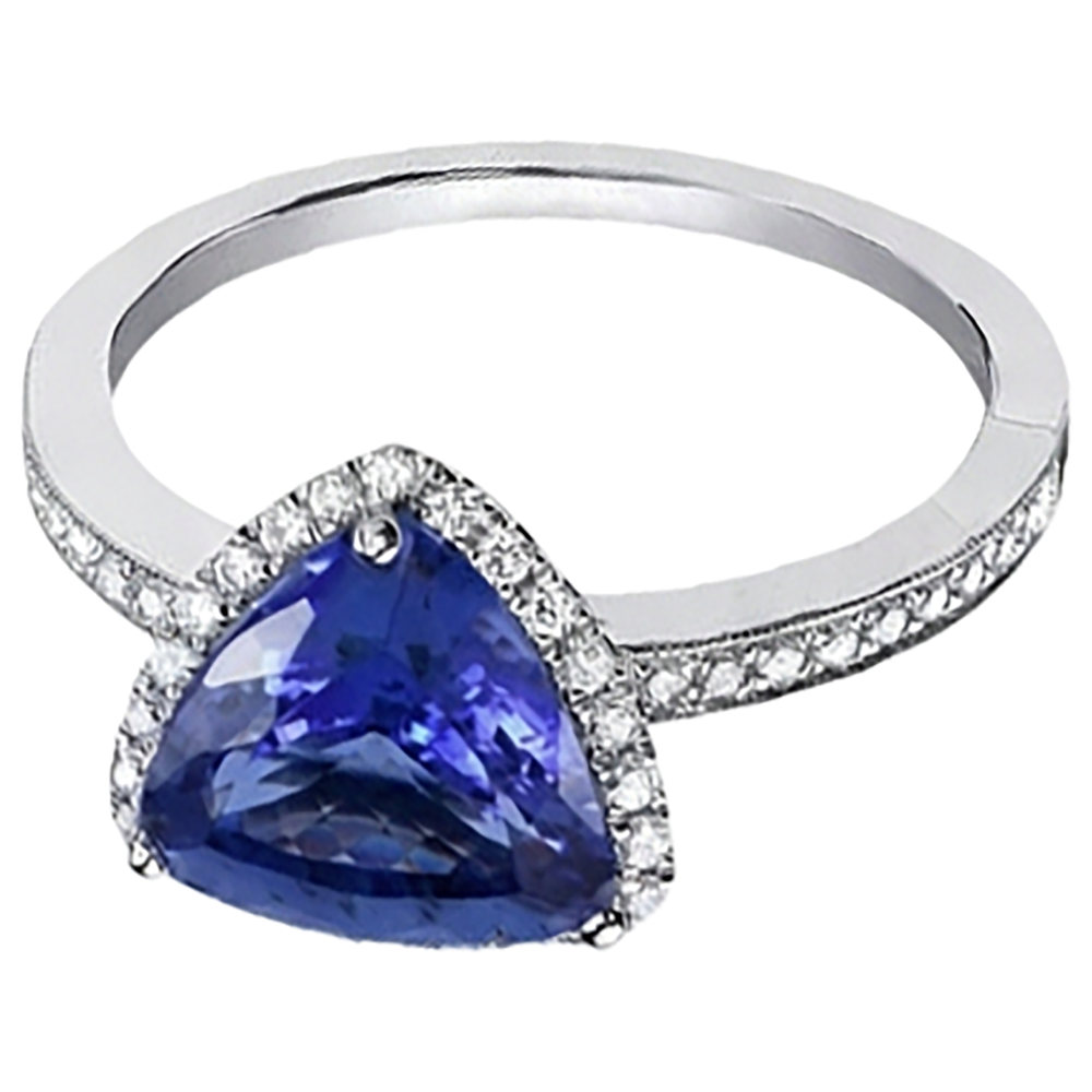 echter trillion tansanit 3.50Karat ring Seitenansicht