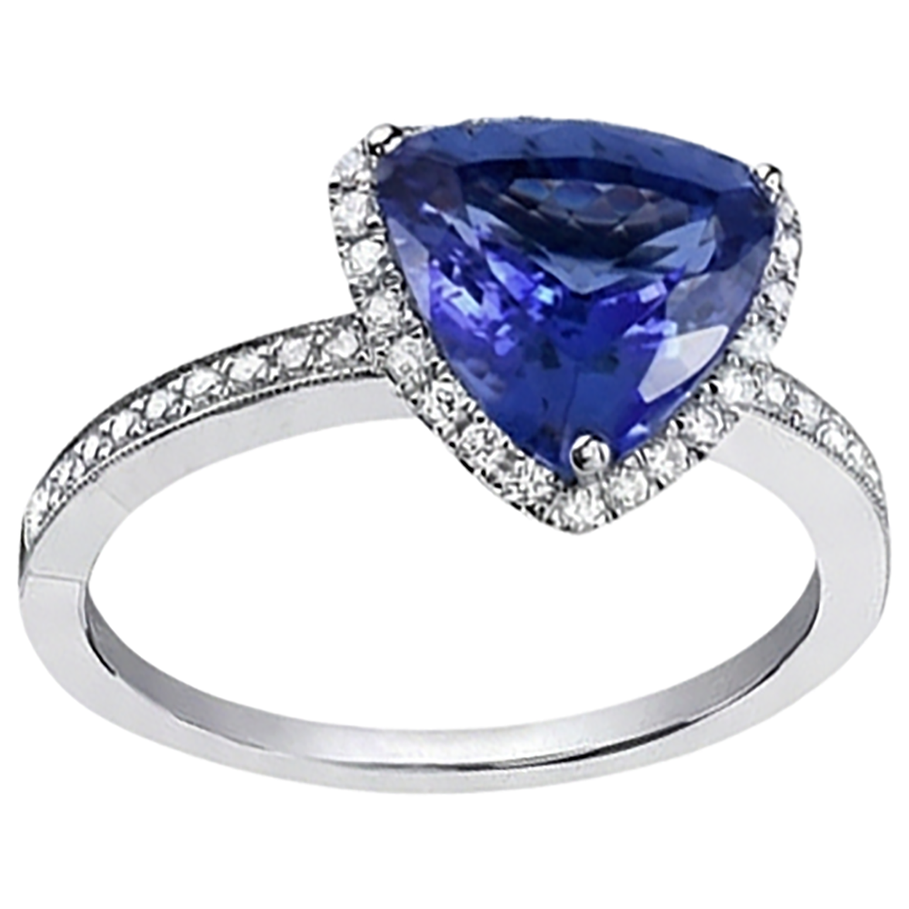 echter trillion tansanit 3.50Karat ring Detailansicht
