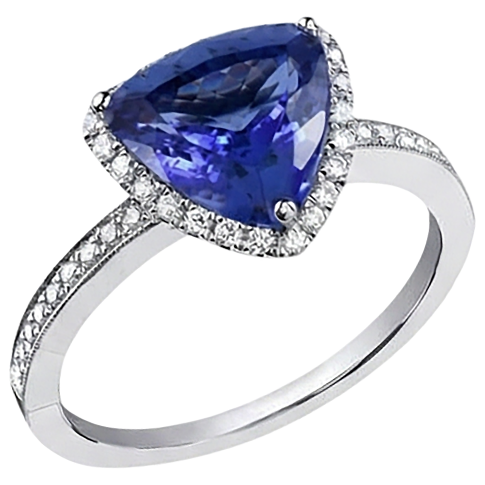echter trillion tansanit 3.50Karat ring Draufsicht