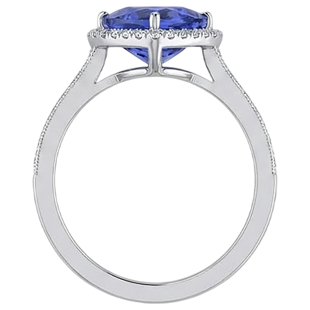 echter trillion tansanit 3.50Karat ring auf Weiß