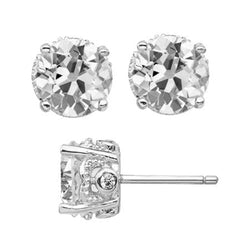 Diamant im Antik-Kissen-Schliff Ohrringe 6 Karat – 14 Karat