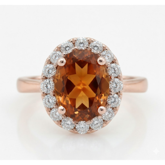 echter oval diamant 27.50Karat ring Vorderansicht