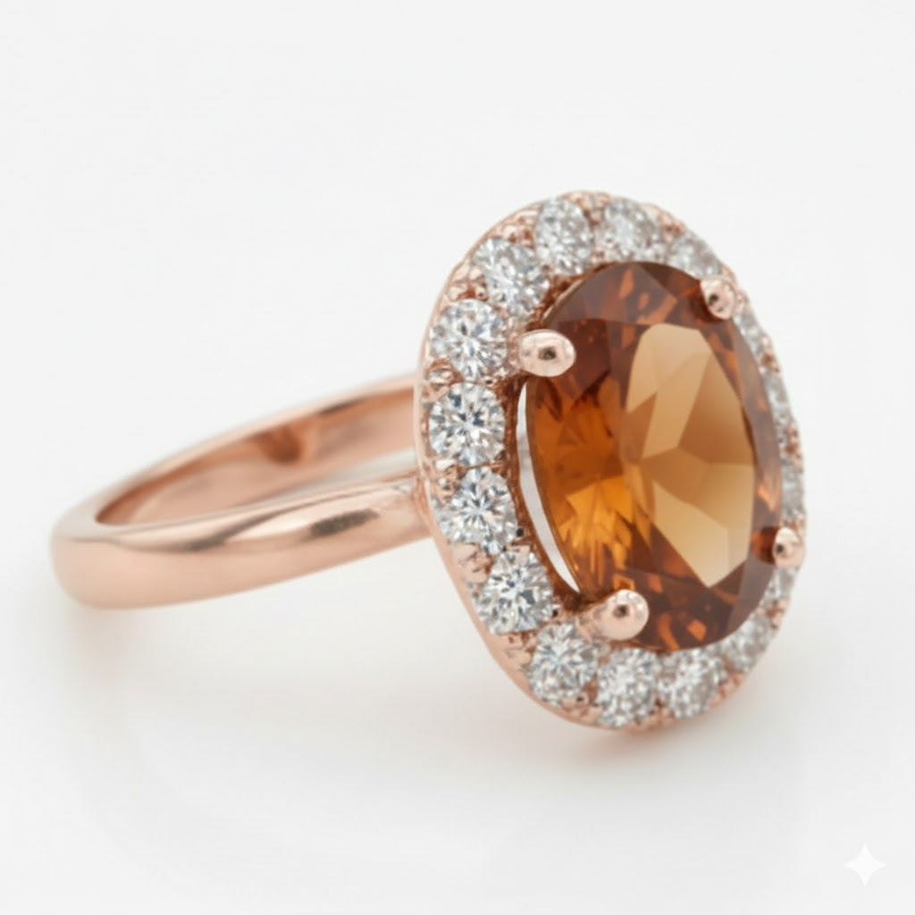 echter oval diamant 27.50Karat ring Detailansicht