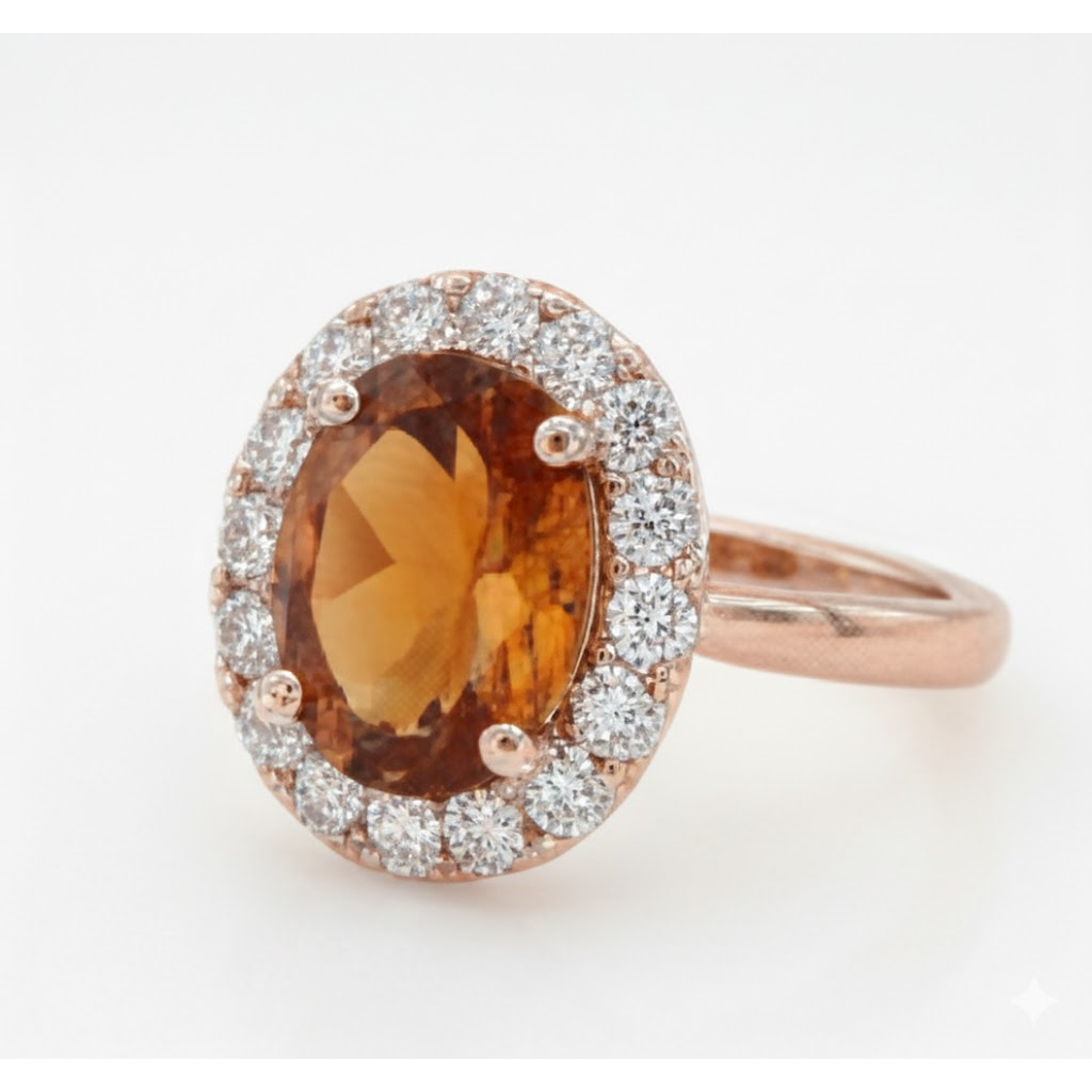 echter oval diamant 27.50Karat ring Draufsicht