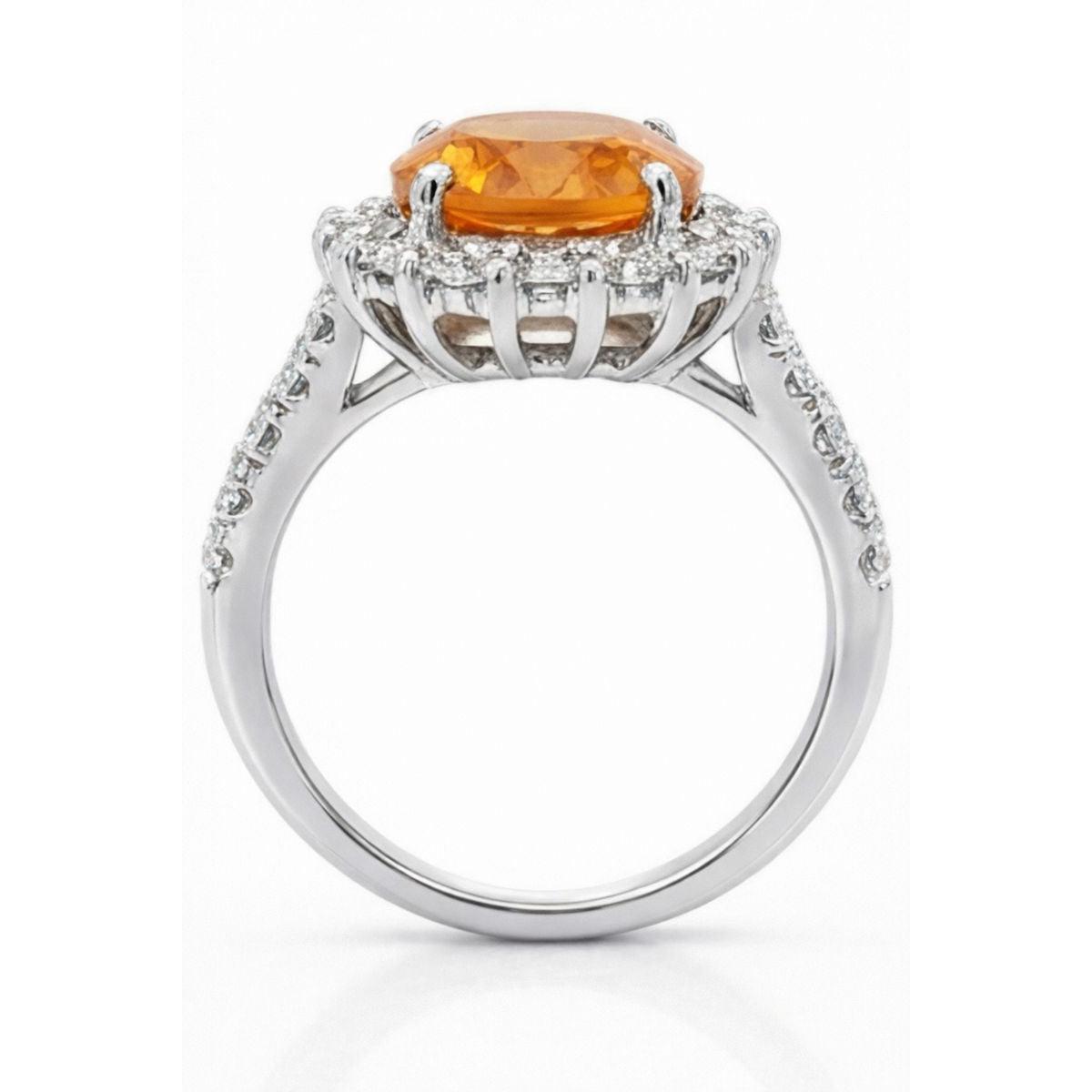 14K Weißgold Madeira Citrin und Diamantring 22,50 Karat Schmuck
