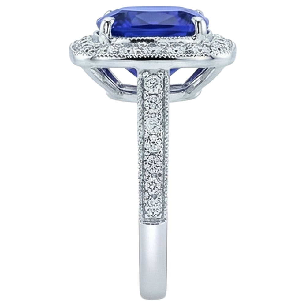 echter round tansanit 14.75Karat ring auf Weiß