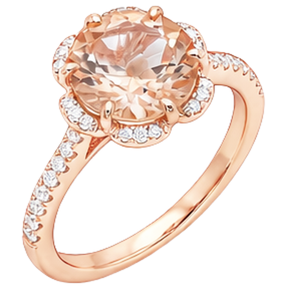echter round morganit 15.25Karat ring Detailansicht