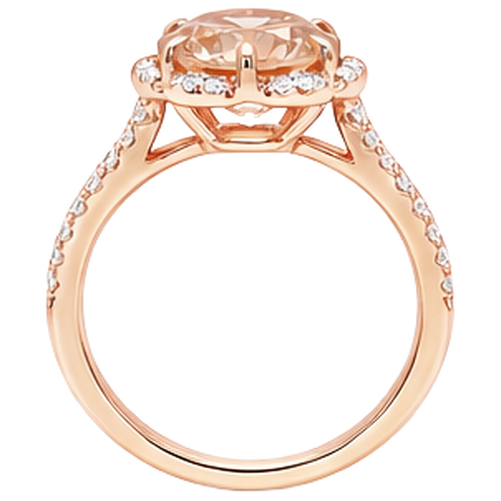 echter round morganit 15.25Karat ring auf Weiß