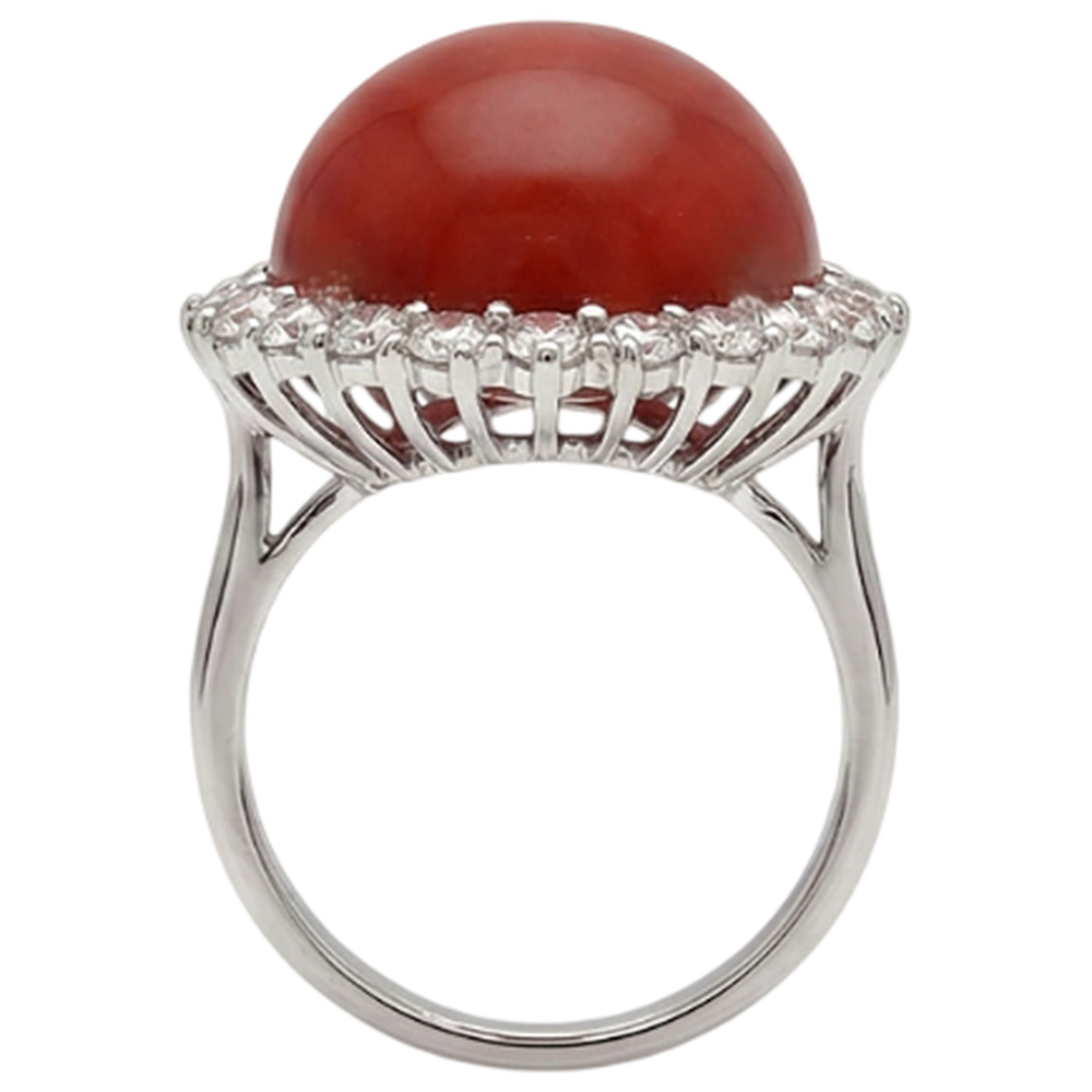 echter round diamant 13.50Karat ring Profilansicht