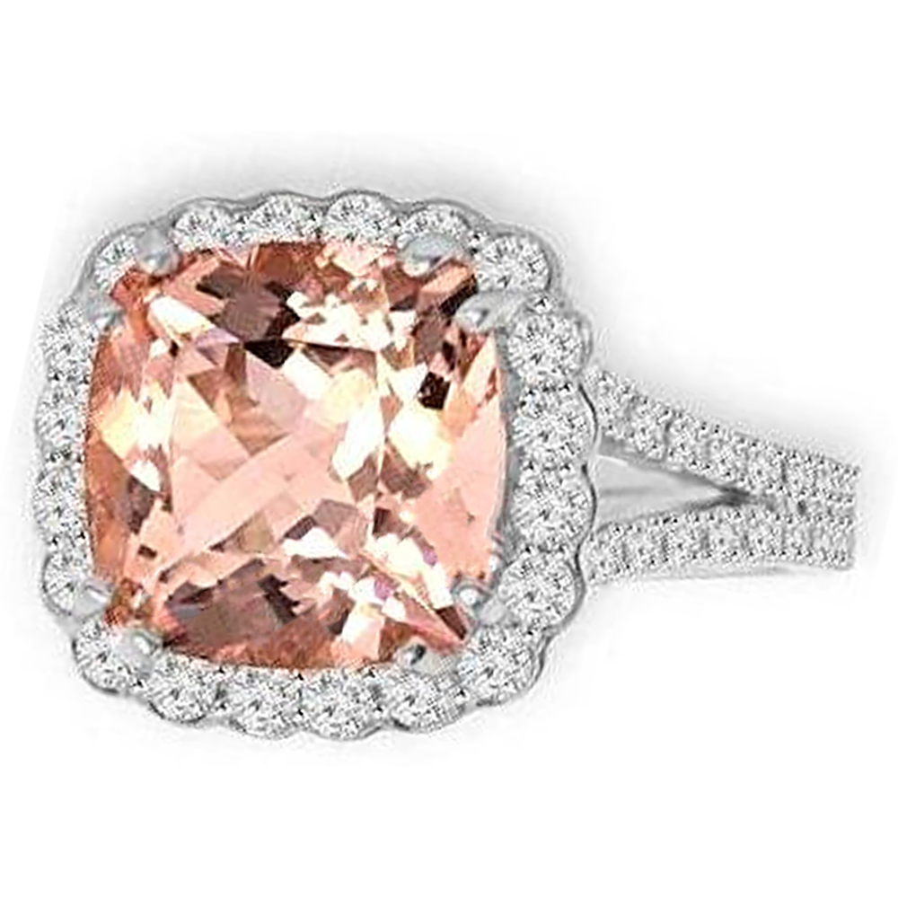echter round morganit 15.25Karat ring Detailansicht